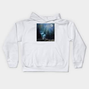 Lone Wolf Moon Kids Hoodie